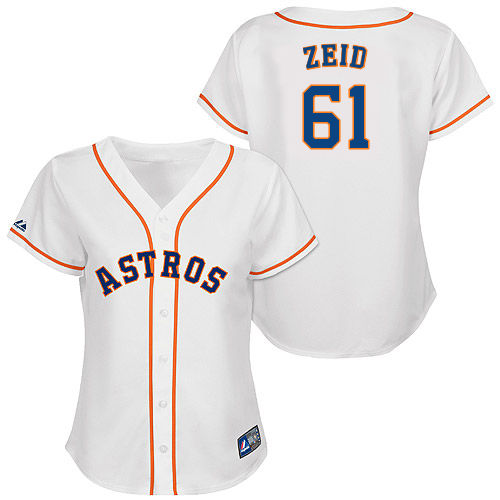 Josh Zeid #61 mlb Jersey-Houston Astros Women's Authentic Home White Cool Base Baseball Jersey